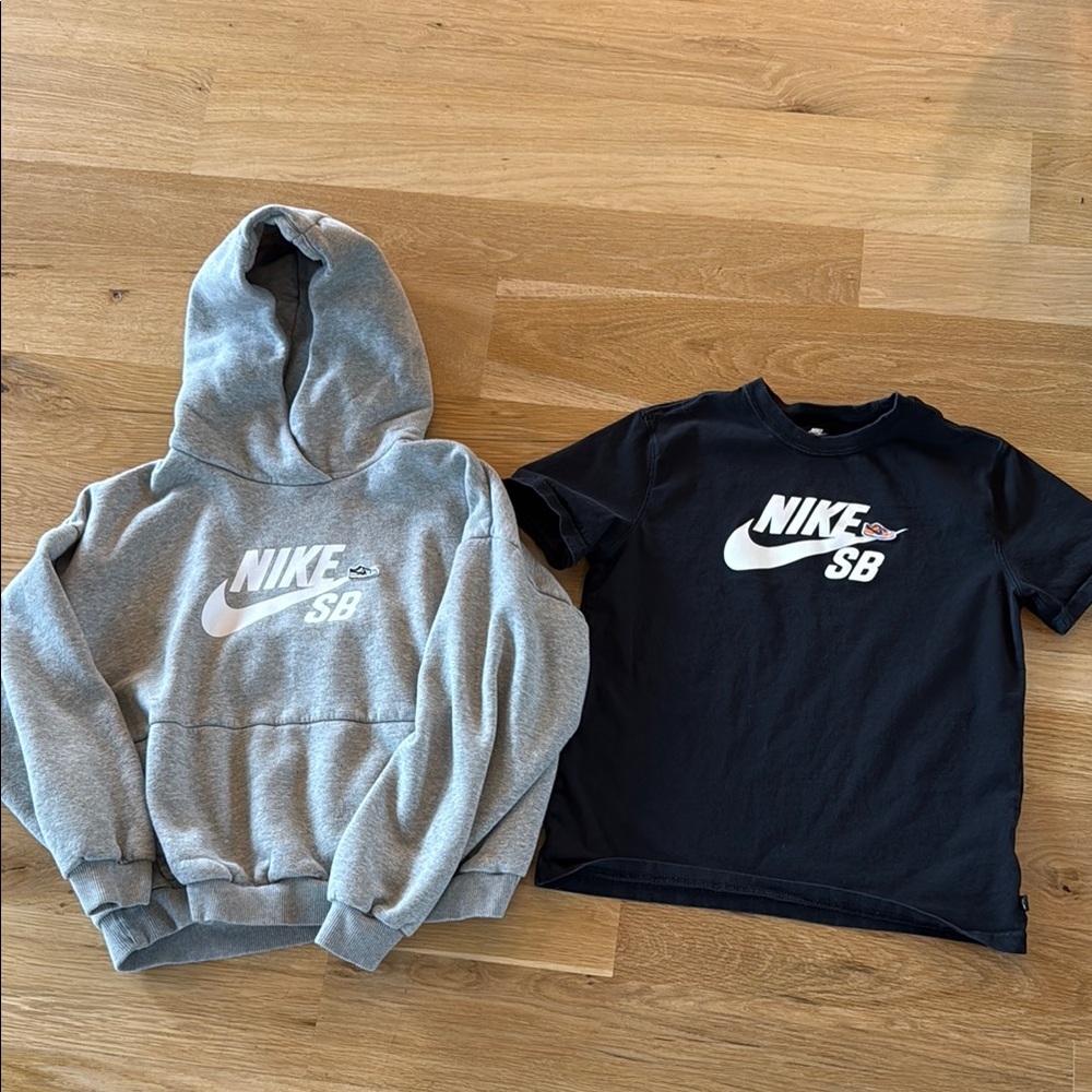 Nike SB Kids Gray Hoodie and Black T-Shirt Set